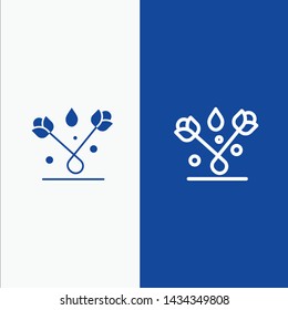 Decoration, Easter, Plant, Tulip Line and Glyph Solid icon Blue banner Line and Glyph Solid icon Blue banner