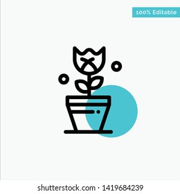 Decoration, Easter, Plant, Tulip turquoise highlight circle point Vector icon
