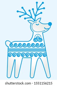 DECORATION ELEMENT: THE DEER DECORATED BY ORNAMENT