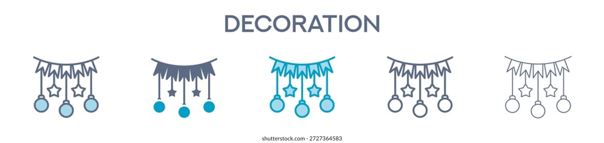 Elemento De Decoración Para Diseño Gráfico - Estilos Múltiples. Ilustración vectorial De Dos Colores Y Negro. Los Diseños Múltiples De Los Iconos Se Pueden Utilizar Para El Móvil, Ui, Web