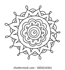 Decoration element for design invitation, wedding cards, valentines day. Mandala. Beautiful hand-drawn flower