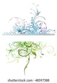 Decoration element. Vector floral design