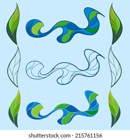Decoration elements in wave style