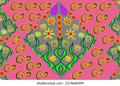 The decoration of ethnic stripe on colorful background,fashion art design