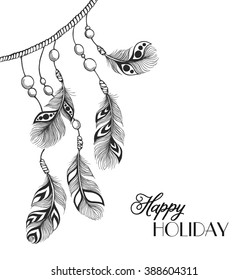 Decoration ethnic tribal feather