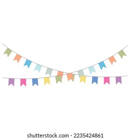 decoration flag birthday symbol logo vector icon ilustration design 