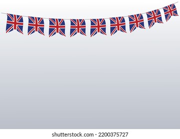 Decoration Flags of Great Britain, vector illustration isolated