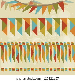 Decoration flags, retro style