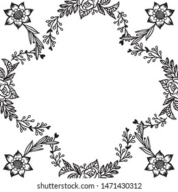 Decoration floral frame, for modern poster or banner, various of card. Vector