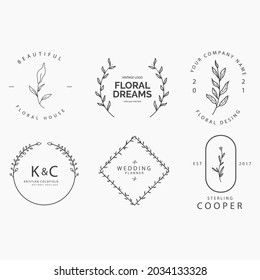 vector de logotipo de boda floral de decoración