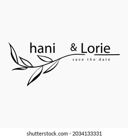 vector de logotipo de boda floral de decoración
