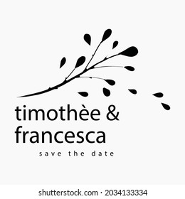 decoration floral wedding logo vector