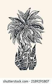 Decoration flower. Floral design element. sketch style. vector illustration