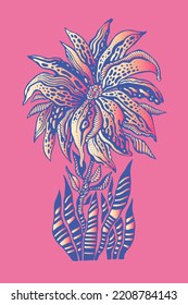 Decoration flower. Floral design element. sketch style. vector illustration