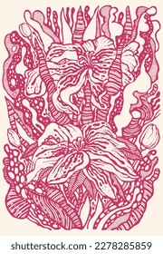 Dekorationsblume. Blumendesign-Element. Skizzenstil. Vektorgrafik