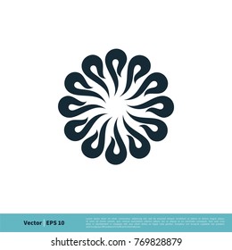 Decoration Flower Ornamental Icon Vector Logo Template Illustration Design. Vector EPS 10.
