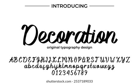 Decoration Font Stylish brush painted an uppercase vector letters, alphabet, typeface