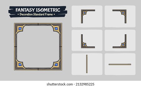 Decoration Frame Fantasy Game Assets Design- Vector Illustration