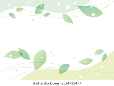 Decoration frame of green leaves, vector illustration