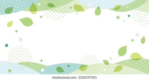 Decoration frame of green leaves, vector illustration