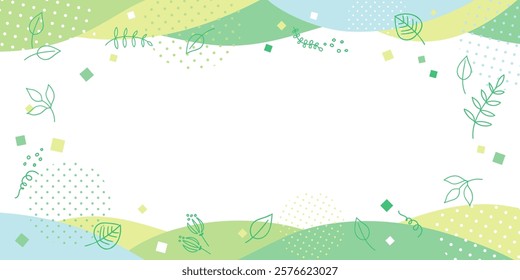 Decoration frame of green leaves, vector illustration