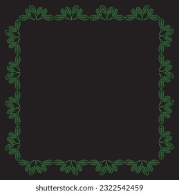 vector de marco de decoración, aislado en fondo negro