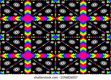 The decoration of geometric shape form a pattern to be classic stripe,ethnic fashion art design.