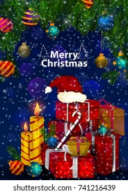 Decoration and gift for Merry Christmas and Happy New Year in vector