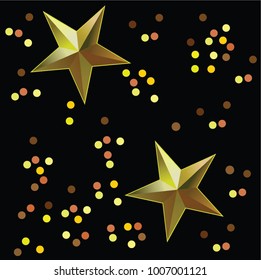 decoration with golden star, vector