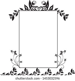 Decoration for greeting card, pattern art of floral frame. Vector