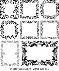 Decoration. greeting card. Premium decoration. Ticket design. Design template. Doodle photo frames, cute hand drawn painting frame. Sketch picture framing borders with decorative elements vector set