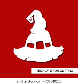 Decoration for Halloween - Hat. Template for laser cutting, wood carving, paper cut and printing.