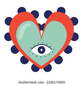 decoration heart design with a eye