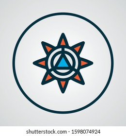 Decoration icon colored line symbol. Premium quality isolated mandala design element in trendy style.