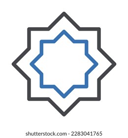 decoration icon duocolor grey blue colour ramadan illustration vector element and symbol perfect. Icon sign from modern collection for web.