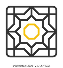 decoration icon duocolor grey yellow style ramadan illustration vector element and symbol perfect. Icon sign from modern collection for web.