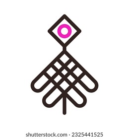 Decoration icon duocolor pink black colour chinese new year vector element and symbol perfect.