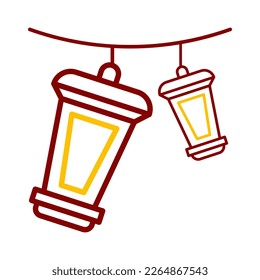 decoration icon duocolor red style ramadan illustration vector element and symbol perfect. Icon sign from modern collection for web.