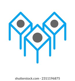 Decoration icon duotone blue grey colour style chinese new year vector element and symbol perfect.