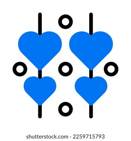 decoration icon duotone blue style valentine illustration vector element and symbol perfect. Icon sign from modern collection for web.