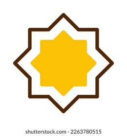 decoration icon duotone brown yellow style ramadan illustration vector element and symbol perfect. Icon sign from modern collection for web.