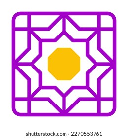 decoration icon duotone purple yellow style ramadan illustration vector element and symbol perfect. Icon sign from modern collection for web.