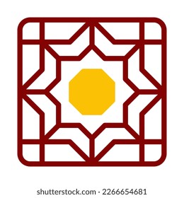 decoration icon duotone red yellow style ramadan illustration vector element and symbol perfect. Icon sign from modern collection for web.