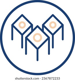 Decoration icon line rounded beige blue colour chinese new year vector element and symbol perfect.