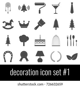 Decoration. Icon set 1. Gray icon on white background.
