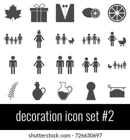 Decoration. Icon set 2. Gray icon on white background.
