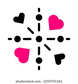 decoration icon solid black pink style valentine illustration vector element and symbol perfect. Icon sign from modern collection for web.