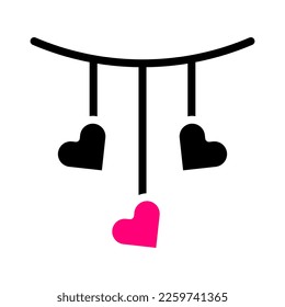 icono de decoración elemento vectorial de ilustración de color rosa negro sólido y símbolo perfecto. Signo de icono de la colección moderna para la web.