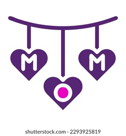 decoration icon solid duocolor pink purple colour mother day illustration vector element and symbol perfect.