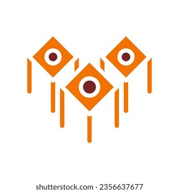 Decoration icon solid orange brown colour chinese new year vector element and symbol perfect.